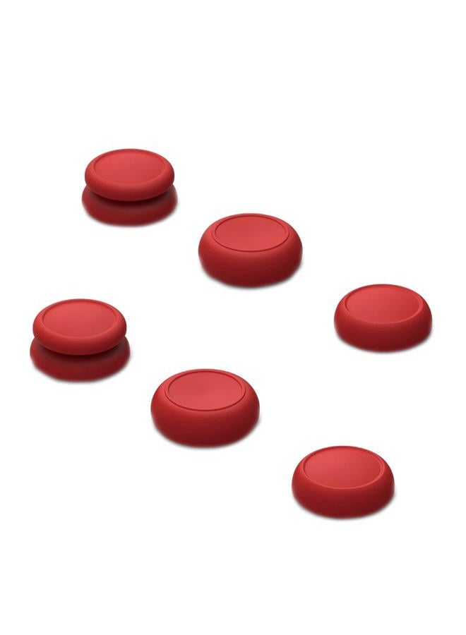 Skull & Co. Skin, CQC and FPS Thumb Grip Set Joystick Cap Analog Stick Cap for Nintendo Switch and Switch OLED Joy-Con Controller - Mario Red, 3 Pairs(6pcs) - Image 1