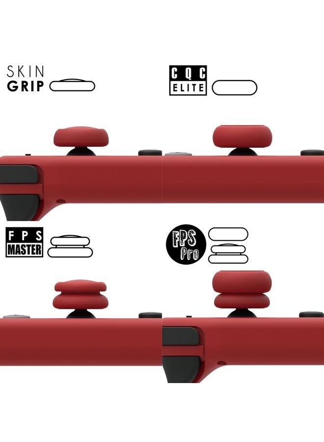 Skull & Co. Skin, CQC and FPS Thumb Grip Set Joystick Cap Analog Stick Cap for Nintendo Switch and Switch OLED Joy-Con Controller - Mario Red, 3 Pairs(6pcs) - Image 4