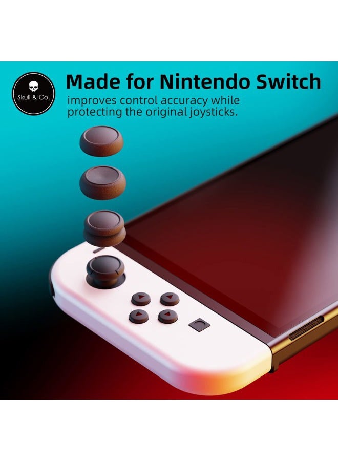 Skull & Co. Skin, CQC and FPS Thumb Grip Set Joystick Cap Analog Stick Cap for Nintendo Switch and Switch OLED Joy-Con Controller - Mario Red, 3 Pairs(6pcs) - Image 2