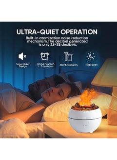 إيروريكس مرطب هواء Volcano Flame Diffuser 360 مل مع فوائد تنقية الهواء ومرطب الزيوت العطرية مع إيقاف التشغيل التلقائي لصالة الألعاب الرياضية المنزلية  - Image 4