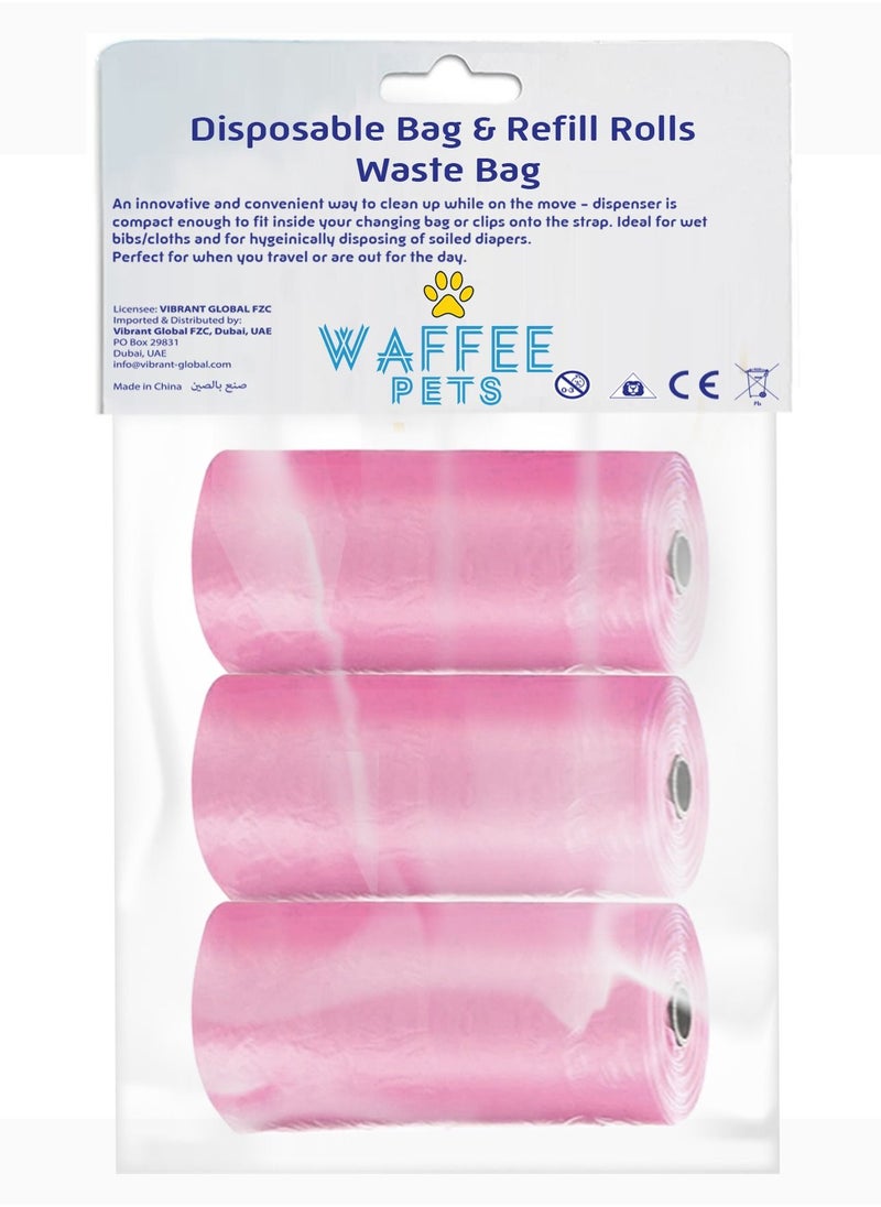 Waffee - Waffee Pet Dog Waste Bags, Poo Bags, Pack of 21 Rolls (420 Bags)-Pink - Image 1