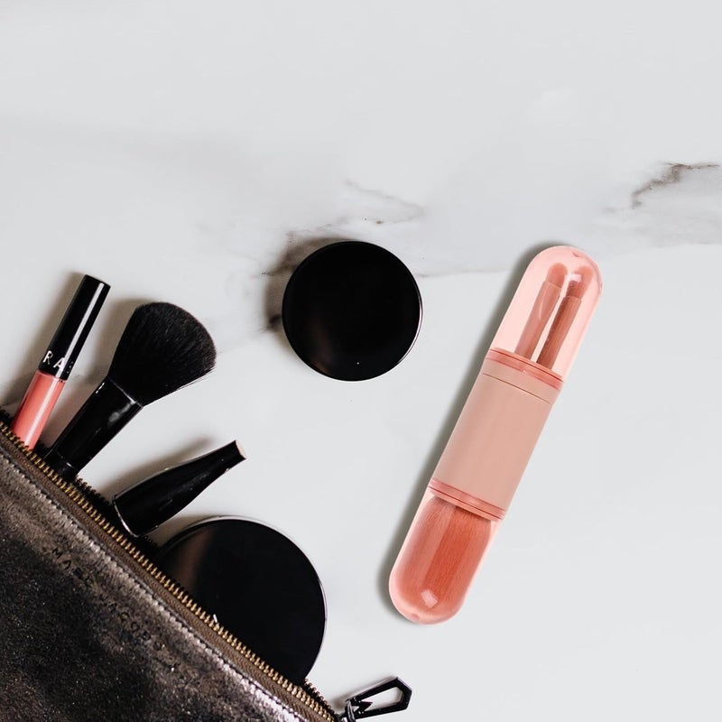 4-in-1 Makeup Brush Set for Women Mini Portable Eye Shadow and Powder Brushes with Cap Multifunctional for Highlighting and Blush - Image 4