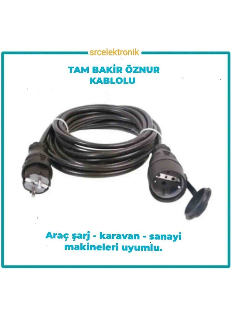 Öznur Kablo Extension (20-40 Meters) 3x2.5% Full Copper Mobile Cable (Compatible with Car Charger - Caravan and Industrial Devices) 