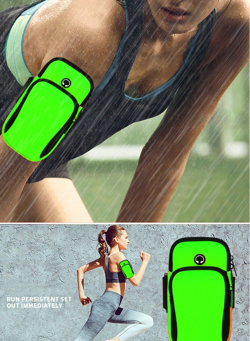 QUTOOB Arm Wrist Pouch For Sports Running Jogging Exercising, Gym Workouts, Travelling And Working, Armband Phone Case Bag with Earphone Hole and Double Pockets for Holding Mobile Phone Keys Money Bank Cards  - Image 2