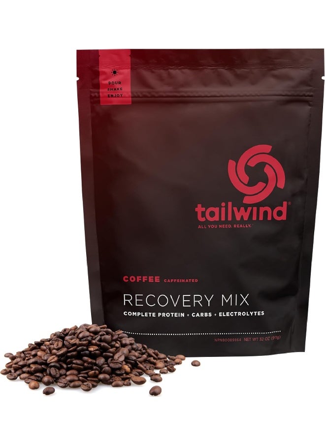 Tailwind Nutrition Recovery Mix, Complete Protein, Carbohydrates, And Electrolytes Powder Drink Mix For Post-Workout, Free Of Gluten, Soy, And Dairy, Vegan, 15 Servings, Coffee  - Image 1