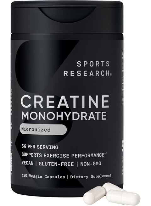 Sports Research Creatine Monohydrate 5000mg (120 capsules)