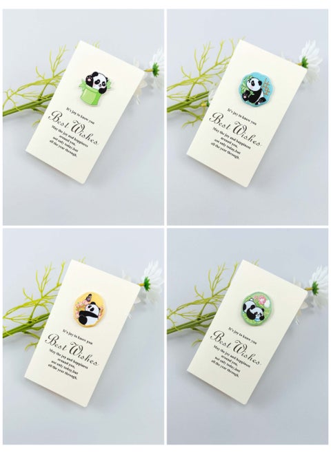 4 PCS Panda Greeting Cards – Cute Animal Designs – Blank Inside – Ideal for Birthdays, Thank You, Kids, and Special Occasions