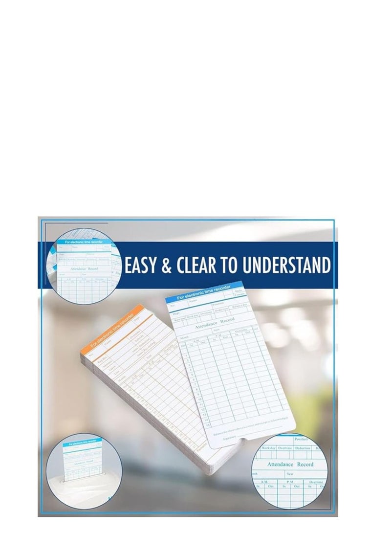 DSB 100PCS Time Cards Time Cards Monthly Time Clock Cards for Employee Payroll Recorder for Time Clock - Image 2