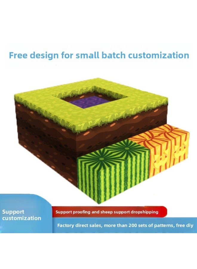 My Magnetic World DIY Building Blocks Children's Educational Toys Large Particle Magnetic Square Model Ornaments Gifts-Color:Building Blocks 039 Mini Forest/48pcs (with Color Box) 435.6g - Image 2