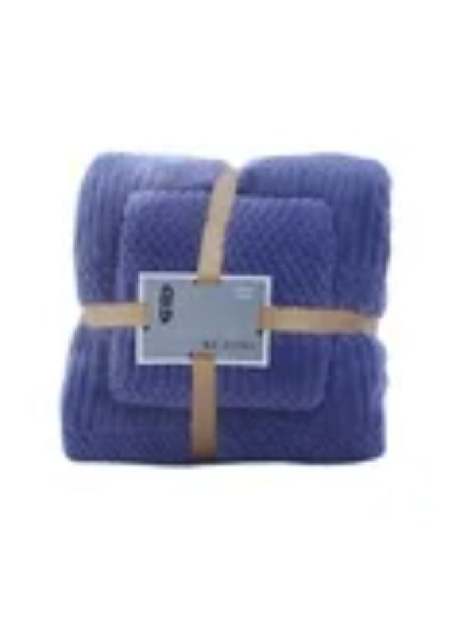 Towels for Bathroom Coral Velvet Absorbent Towel Two-Piece Set (Blue) - Image 4
