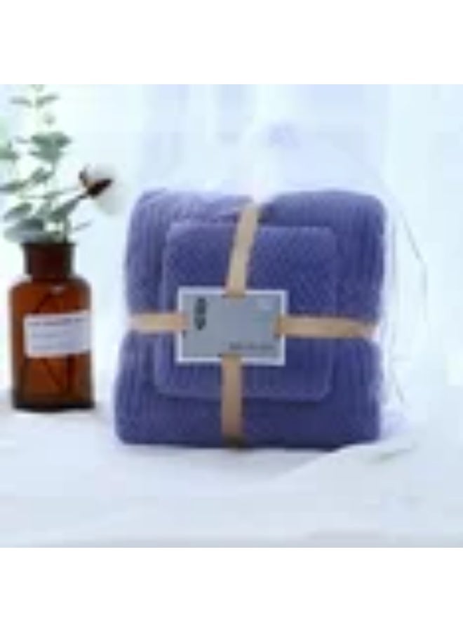 Towels for Bathroom Coral Velvet Absorbent Towel Two-Piece Set (Blue) - Image 3
