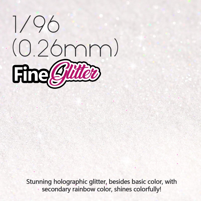 LEOBRO White Glitter, 100 g / 3.5 oz Holographic Fine Glitter for Crafts, Resin, Flowers, Jewelry Keychains Decorations - Image 3