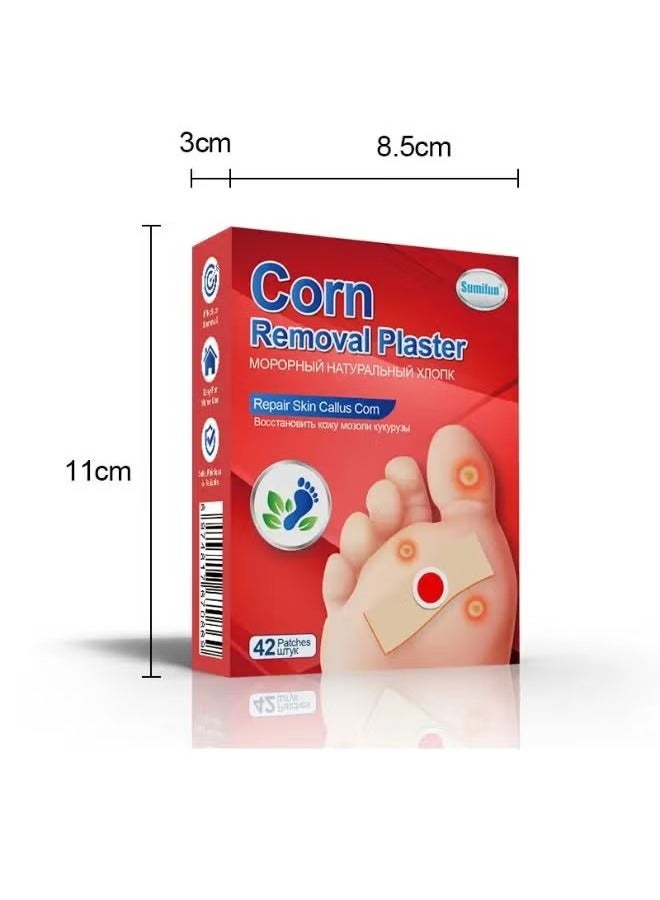Sumifun 42 pieces Foot Corn Removal Patch (Bring a Knife Tool), Medical Plaster for Fast and Effective Callus Removal, Natural Ingredients Treatment for Corns and Plantar Warts, Foot Corn Remover for Hard Skin, Blister Protection Patches for Corns and Calluses, Wart Removal Strips for Feet Care  - Image 4