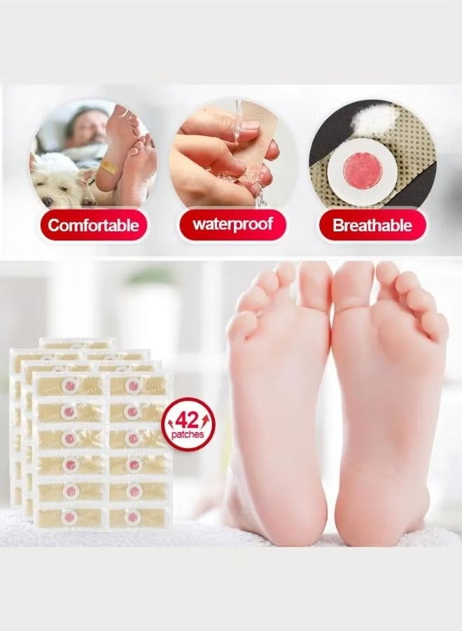 Sumifun 42 pieces Foot Corn Removal Patch (Bring a Knife Tool), Medical Plaster for Fast and Effective Callus Removal, Natural Ingredients Treatment for Corns and Plantar Warts, Foot Corn Remover for Hard Skin, Blister Protection Patches for Corns and Calluses, Wart Removal Strips for Feet Care  - Image 3