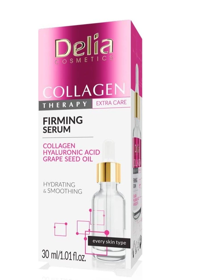 Delia Cosmetics Collagen Therapy  Firming Serum Collagen Hydrating Acid Smoothing  Grape Seed Oil 30 ml  - Image 1