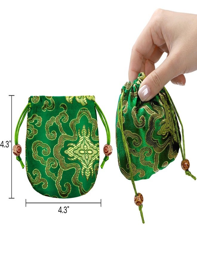 ZOOFOX 60 Pieces Silk Brocade Jewelry Bags Bulk, Small Fabric Gift Bags with Drawstring, Jewelry Gift Pouches for Wedding Christmas Party - Image 2