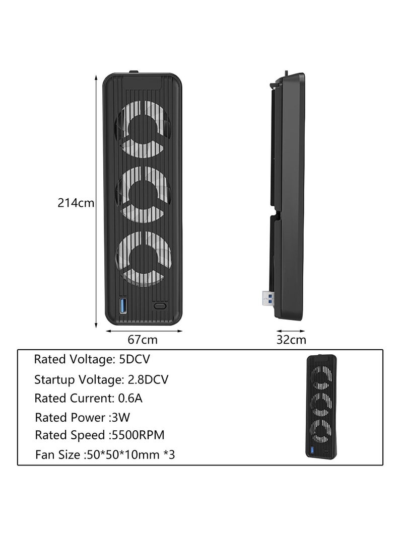 لياوسيسي مروحة تبريد لجهاز سوني PS5 ومبرد PS5 مع 3 مراوح صامتة مطورة ومنفذ وحدة تحكم USB 3.0 للإصدار الرقمي/القرص المضغوط - Image 3