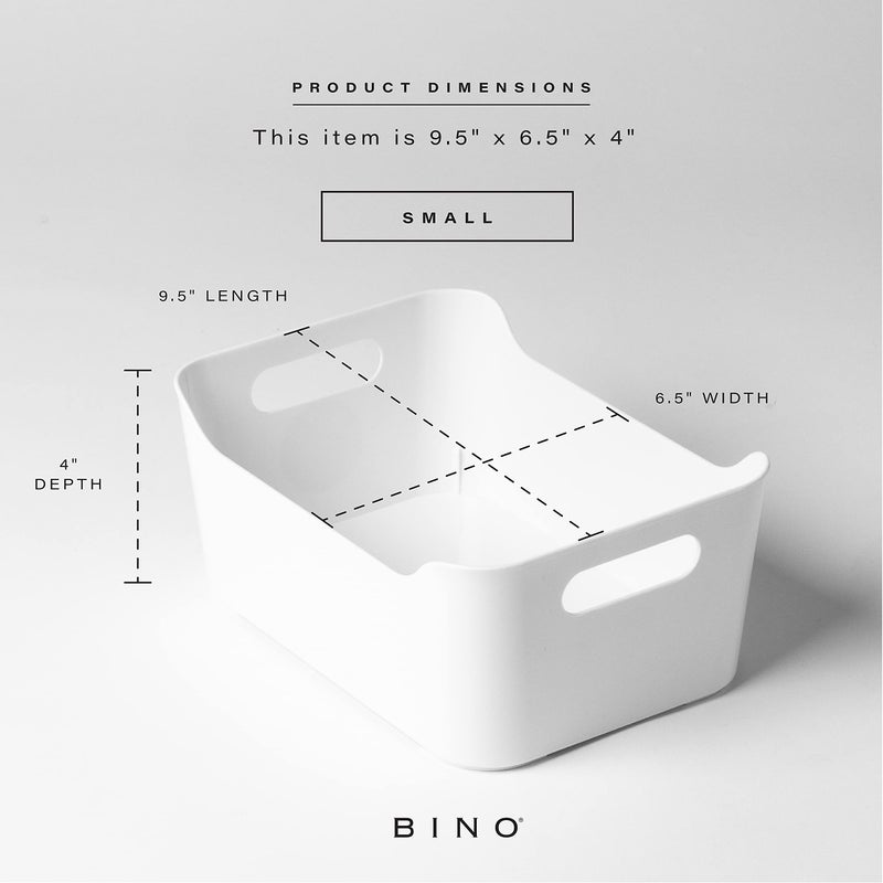 BINO Plastic Storage Bins - Small 2 Pack, White - THE SOHO COLLECTION - Pantry Organizers and Fridge Organizer - Image 3