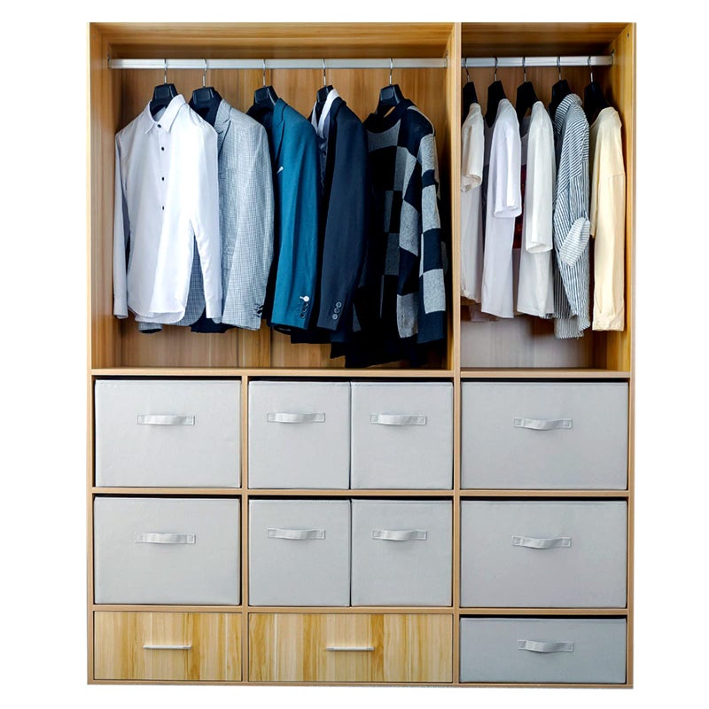 BOMKEE Clothings Collapsible Storage Bins, Foldable Drawer Organizers Closet Storage Baskets Cube Storage Bin for Bedroom Living Room (4 Pack, Grey, 15.4x11.4x5.5inch) - Image 4