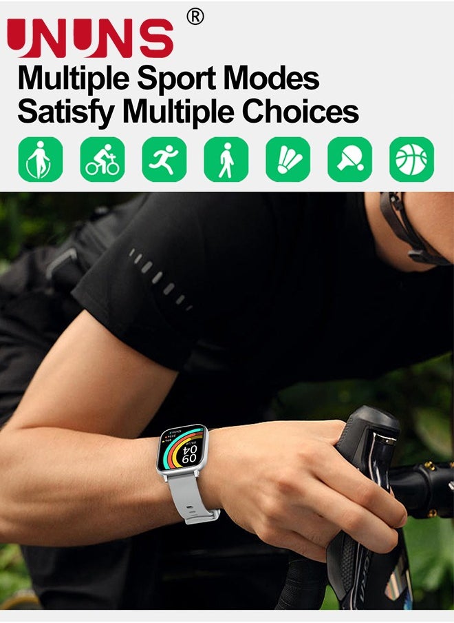 UNUNS Smart Watch,Bluetooth Smartwatches Answer/Make Call,1.77" TFT Screen Fitness Tracker With 100+ Sport Modes,Smartwatch For Men Women,Sport Watch For Heart Rate/Sleep Monitor/Activity Tracker,Grey  - Image 5