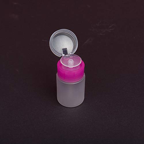 lasenersm 4 Pieces 60ml Push Down Empty Pump Dispenser Bottle Nail Polish Remover Pump Empty Bottle Dispenser with Flip Top Cap for Nail Polish Remover Makeup Organizer Travel Bottle - Image 4