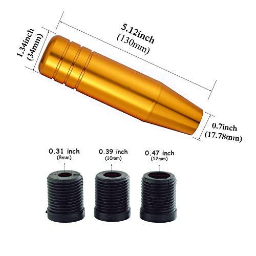 Abfer 5" Heavy Weighted Shifter Knob, Aluminum Alloy Car Gear Lever Stick Shift Handle Fit Most Automatic Manual Vehicle (Gold) - Image 2