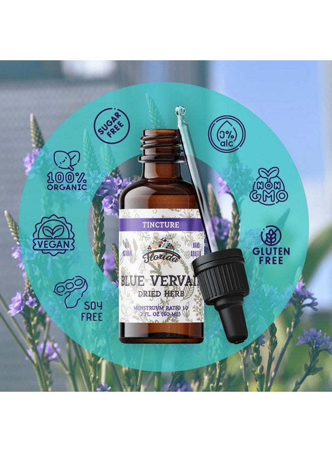 FLORIDA HERBS مستخلص عشبة الفيرفينا الأزرق العضوي - عشبة الفيرفينا الزرقاء العضوية - مكمل الفيرفينا الطبيعي للرجال والنساء - صنع في الولايات المتحدة الأمريكية - 2 أونصة - Image 3