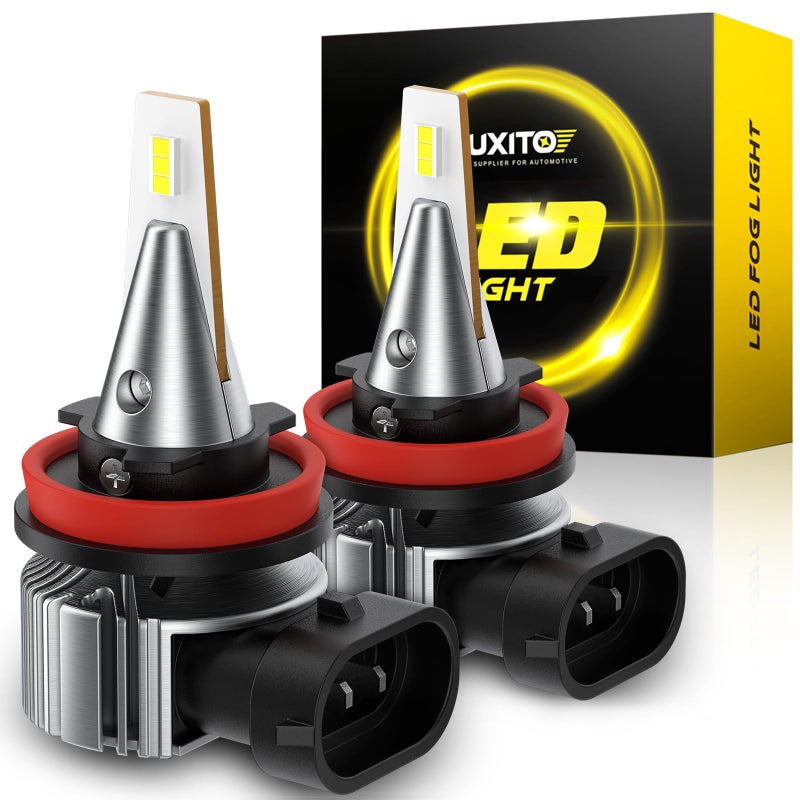AUXITO Upgraded H11H8H16 LED Fog Light Bulbs with CSP LED Chips 6500K White 700 Brighter Mini Size Plug and Play for Fog Lights or Daytime Running Lights DRL Pack of 2