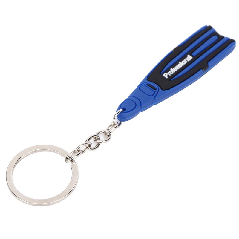 PVC Mini Diving Theme Key Ring Unique Flipper Shape Keychain Fin Keyring GiftBlue - Image 3