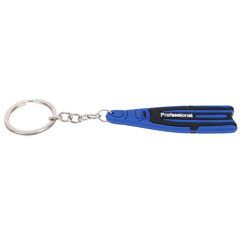 PVC Mini Diving Theme Key Ring Unique Flipper Shape Keychain Fin Keyring GiftBlue - Image 2
