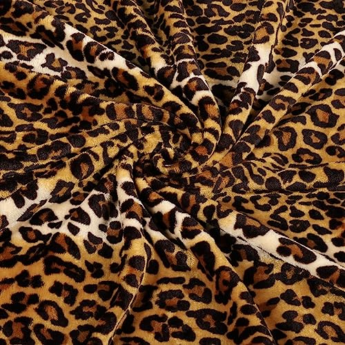 Vessia Leopard Printed Throw Blanket for Couch,Bed,Sofa, Soft Cozy 290GSM Classic Leopard Pattern Throw for All Season Decor, Comfy Yellow Cheetah Animal Print Flannel Fleece Blanket(50x70inch) - Image 5