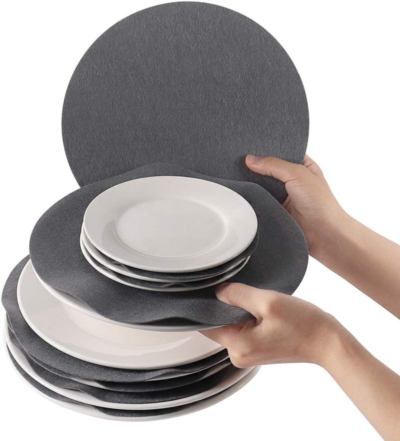 YQL Soft Felt Plate Protectors, Set of 30 and 2 Different Size, Plate Separators Pads China Storage Dividers Protectors Dish Protectors Pads for Protecting and Stacking Your Cookware - Image 5