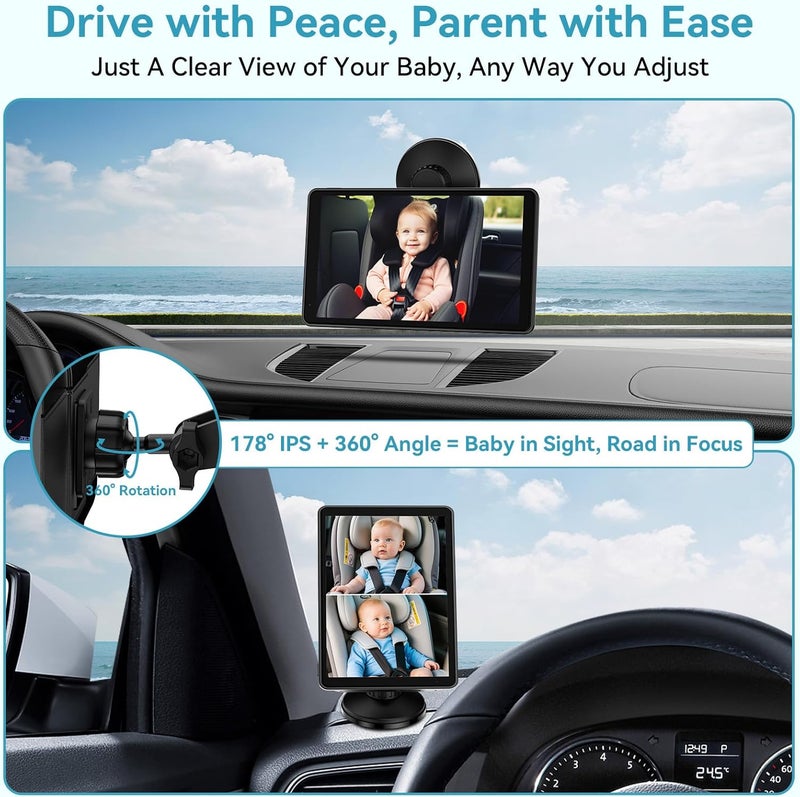 pemacom Baby Car Camera for 2Kids 7 Inch IPS Display with Dual Carseat Cameras Split Screen Night Vision HD 1080P  USB Powered Easy Install Rear Facing Backseat Camera for Twins - Image 5