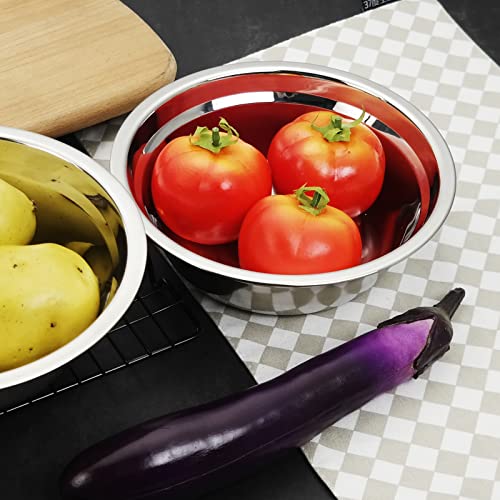 Buyitt Salad Mixing Bowls, Stainless Steel Serving Bowl, Set of 6 - Image 4