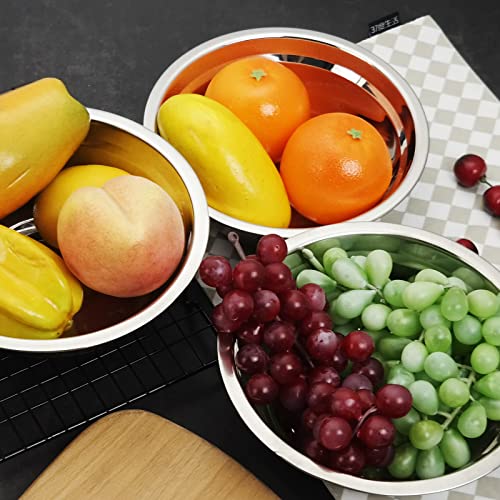 Buyitt Salad Mixing Bowls, Stainless Steel Serving Bowl, Set of 6 - Image 5