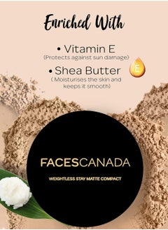 Faces Canada Weightless Stay Matte Finish Compact Powder - Natural, 9 g | Non Oily Matte Look  - Image 2