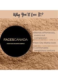 Faces Canada Weightless Stay Matte Finish Compact Powder - Natural, 9 g | Non Oily Matte Look  - Image 3