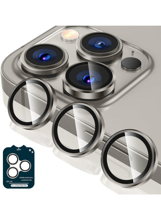 بروتيكت واقي عدسة Xzoom من PROTECT لأيفون 16 Pro / 16 Pro Max | زجاج سافير، إطار معدني، شفافية عالية، بلاتيني - الموديل: XIP16PPLT - Image 1