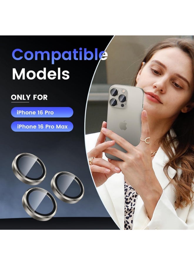 بروتيكت واقي عدسة Xzoom من PROTECT لأيفون 16 Pro / 16 Pro Max | زجاج سافير، إطار معدني، شفافية عالية، بلاتيني - الموديل: XIP16PPLT - Image 2