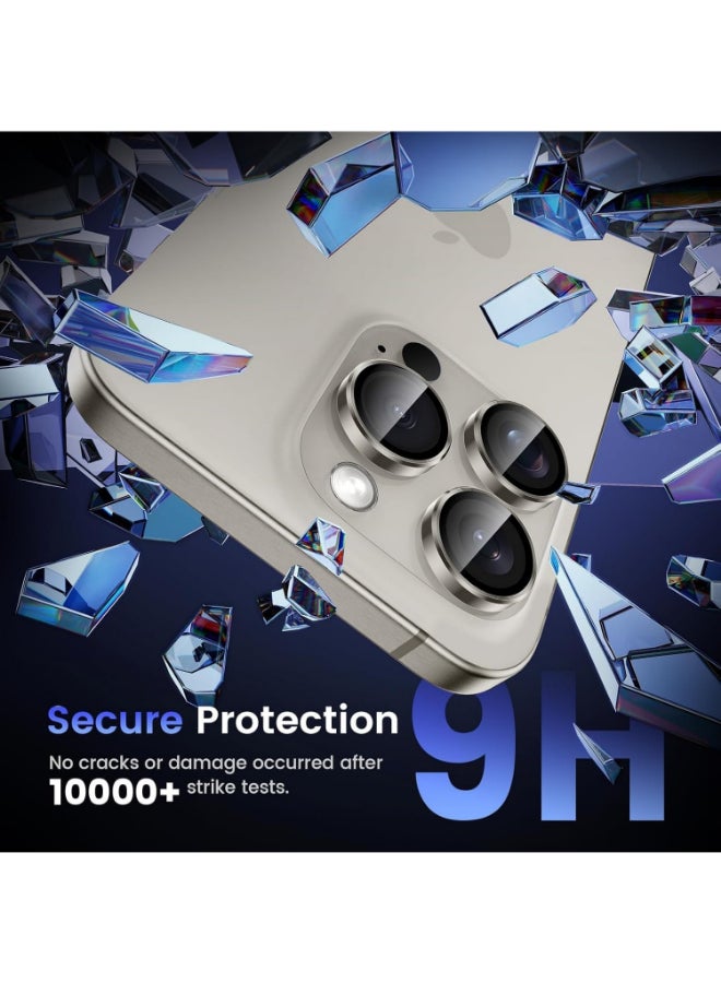 بروتيكت واقي عدسة Xzoom من PROTECT لأيفون 16 Pro / 16 Pro Max | زجاج سافير، إطار معدني، شفافية عالية، بلاتيني - الموديل: XIP16PPLT - Image 4