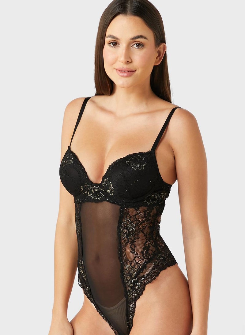 dagi - Strappy Lace Detail Bodysuit - Image 1