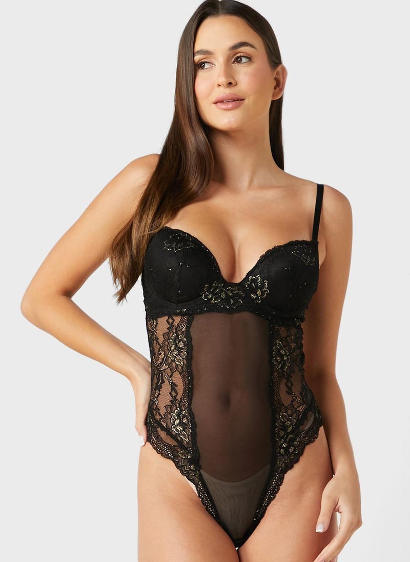 dagi - Strappy Lace Detail Bodysuit - Image 1
