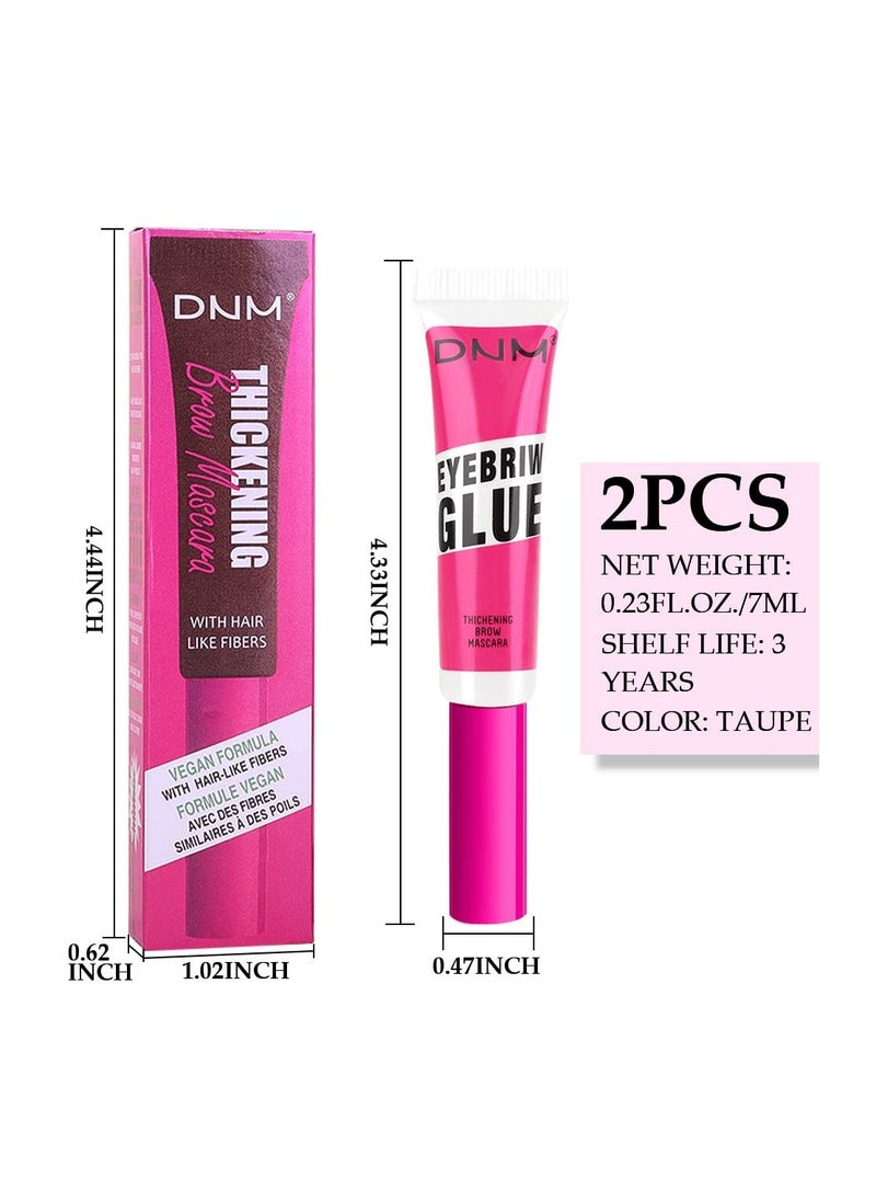 Generic - Waterproof Brow Mascara for Fast Sculpting and Gray Hair Coverage, Cruelty Free Light Medium Brown, 2 Pack with Transparent Brow Glue - Image 1