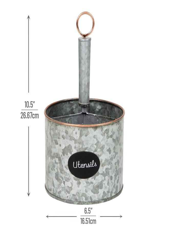 Mind Reader 4-Compartment Organizer with Handle, Multi-Use Storage Caddy, Galvanized Metal, 6.5"L x 6.5"W x 10.63"H, Silver - Image 3