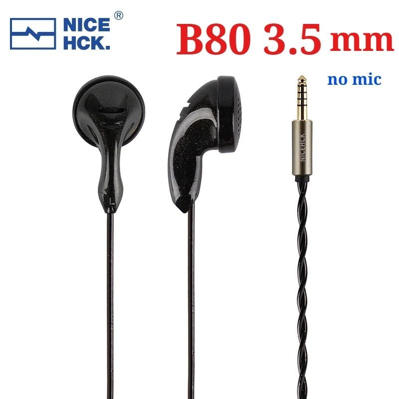 Nicehck B80 Hi-Fi Wired Earbuds, 14.8mm PU Diaphragm, HD Microphone, Music Earphones, 3.5mm, No Mic - Image 1