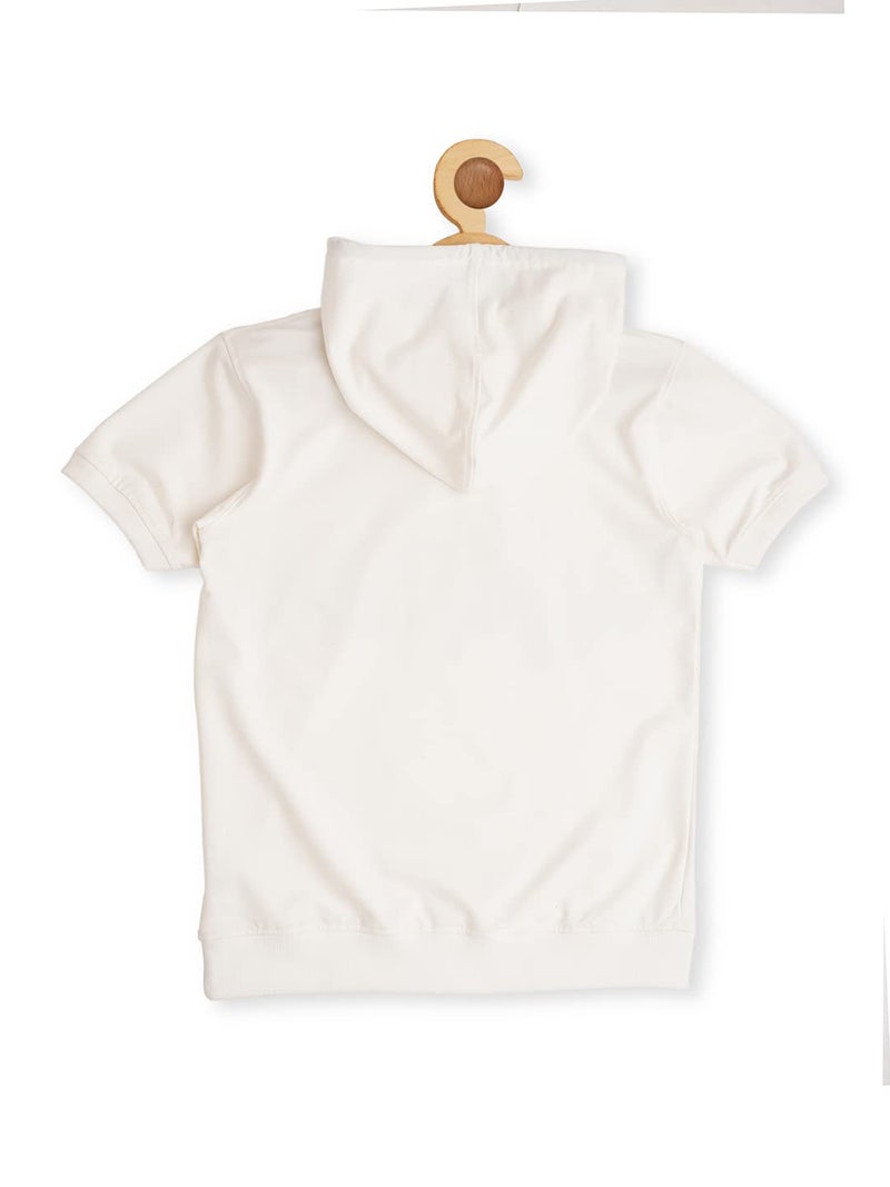 CAVIO Boys Cotton White Typography Printed Co-Ord Set (7-8 Years) - Image 3