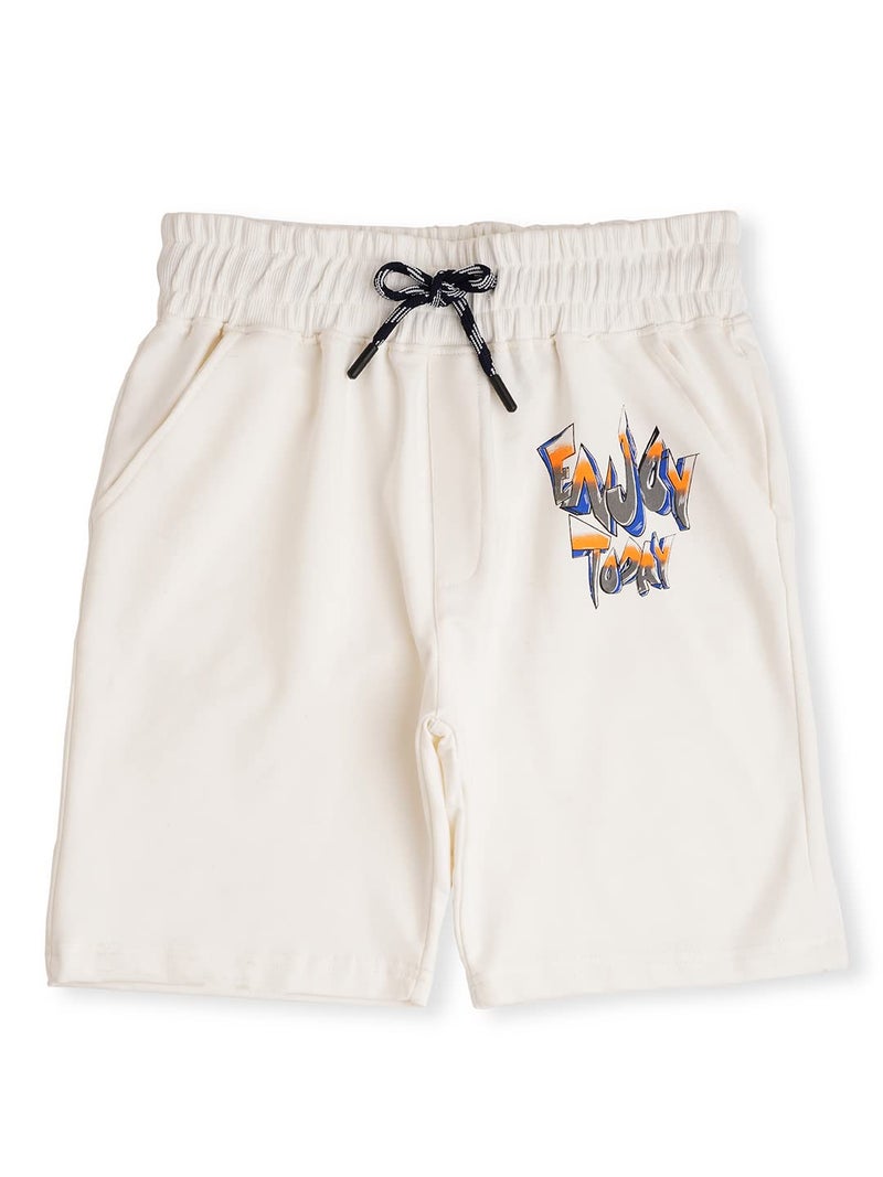 CAVIO Boys Cotton White Typography Printed Co-Ord Set (7-8 Years) - Image 4