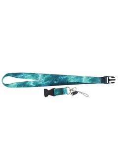 Y&D Lanyard Strap, Soft Fabric Neck Card Holder Keychain Strap Keys Lanyards ID Cell Phones Bags Accessories Quick Release Detachable Buckle, Green Galaxy Style  - Image 3