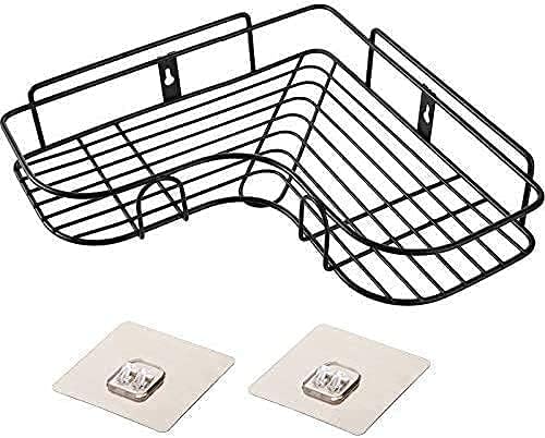 Nirvik Multipurpose Kitchen Bathroom Corner Shelf Wall Mount Storage Rack for Soap Holder Shower Rack Shelf, Bathroom Racks and Shelves, Bathroom Stands and Racks | Black - Image 1