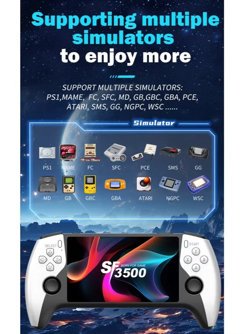ELTRAZONE SF3500 Plus Handheld Game Console, 5-Inch HD IPS Screen, 10000+ Retro Games, 64GB Storage, Dual Joysticks - Image 3